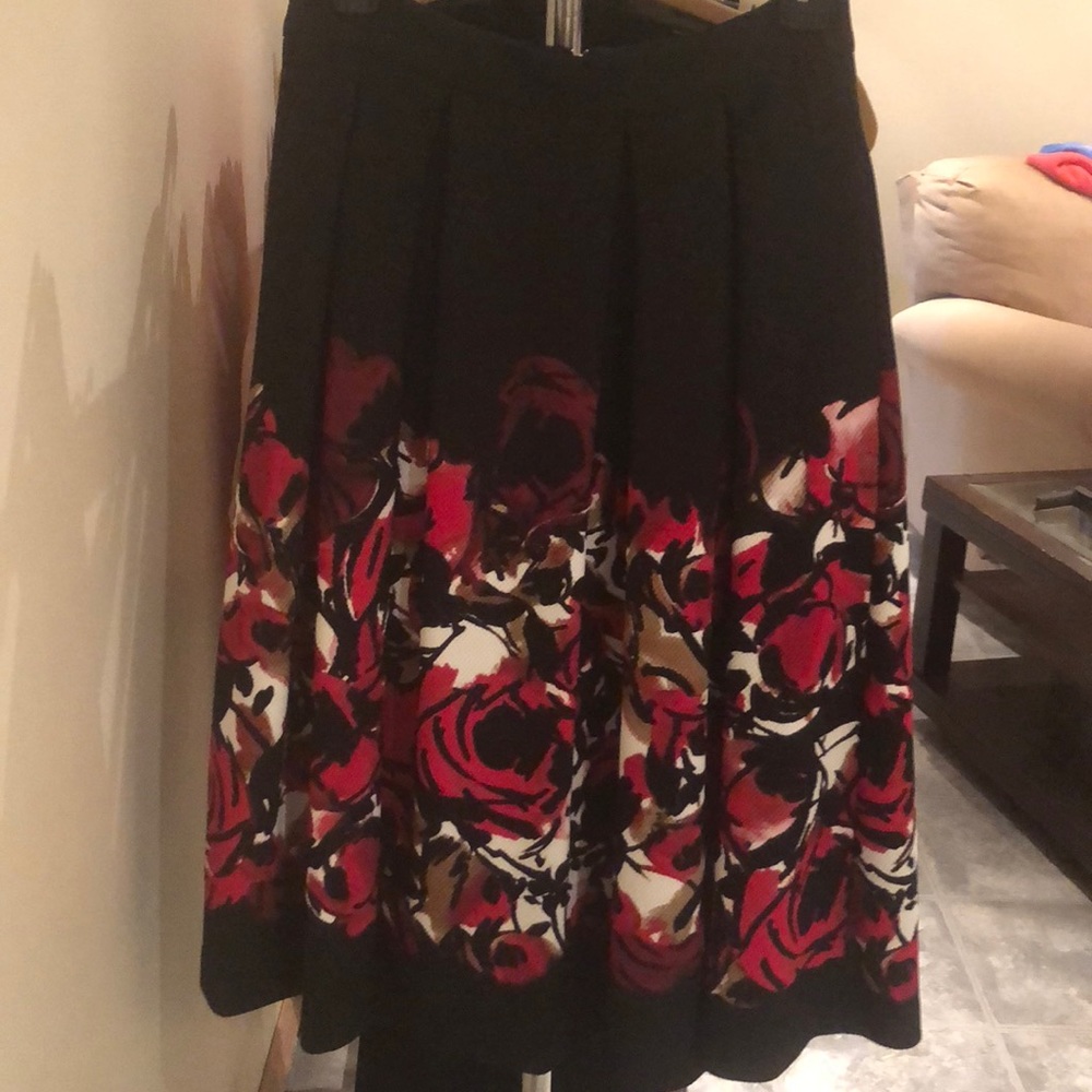 Lagerfeld Black and red floral skirt
